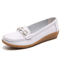 Women's Leather Flat Shoes – Soft Low-Heel Casual & Elegant Comfortable Footwear
