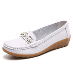 Women's Leather Flat Shoes – Soft Low-Heel Casual & Elegant Comfortable Footwear