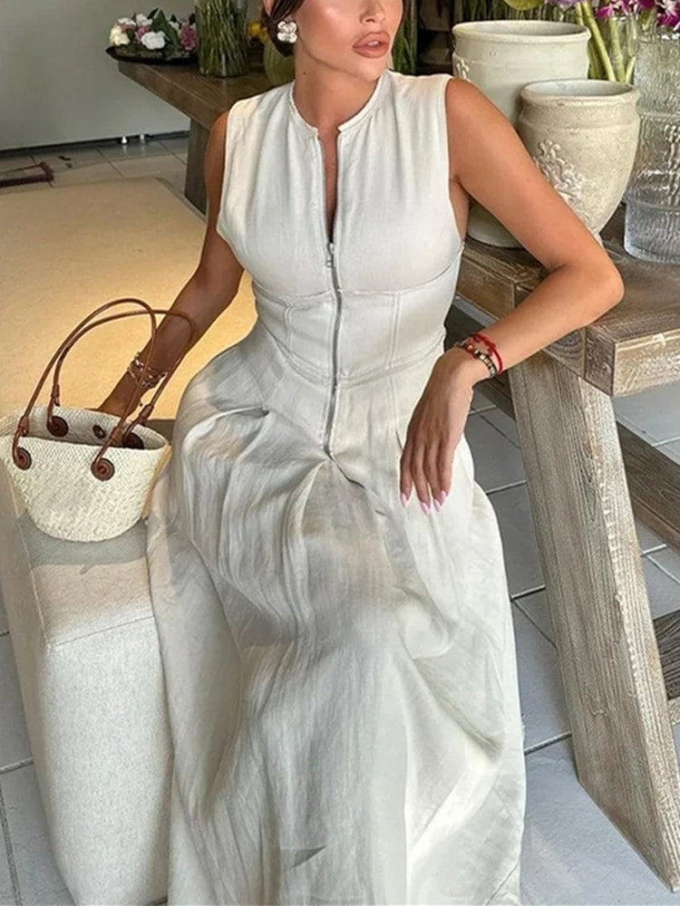 Elegant Party Dresses for Women New Midi Dresses Sleeveless Bodycon Dress Summer