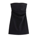 Dress Women Off Shoulder Corset Short Dresses Ruched Backless Bodycon Blue Black White Party Dresses for Women