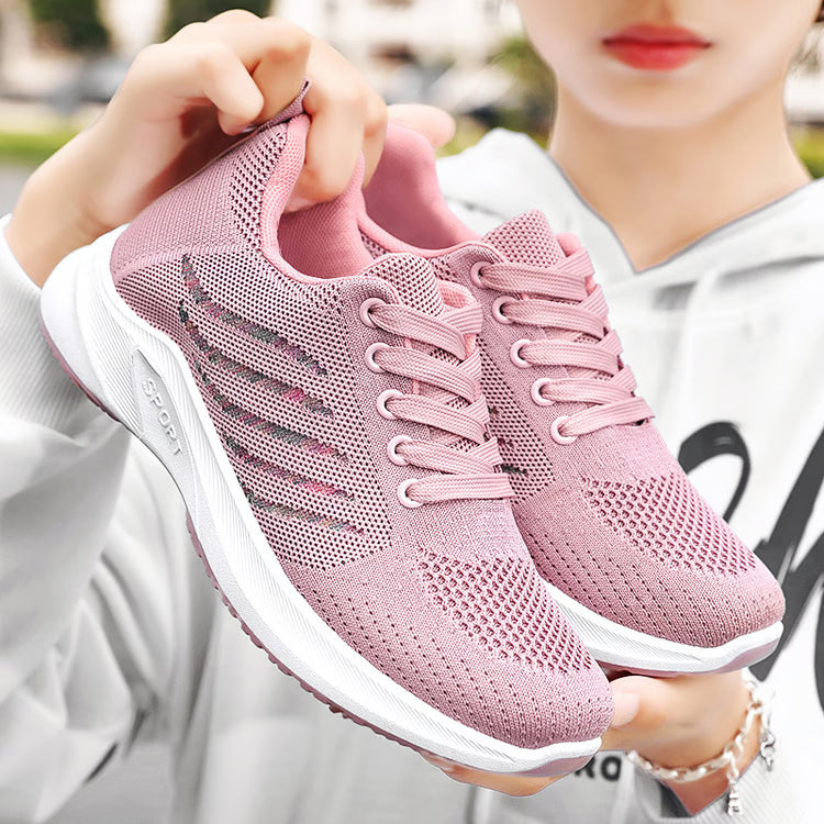 Women's Spring Sneakers – Soft Sole Breathable Lace-Up Sports & Running Shoes