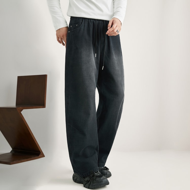 Men Streetwear Fashion Loose Casual Sport Pants Vintage Washed Cotton Cargo Pant Cityboy Trousers Joggers Sweatpants