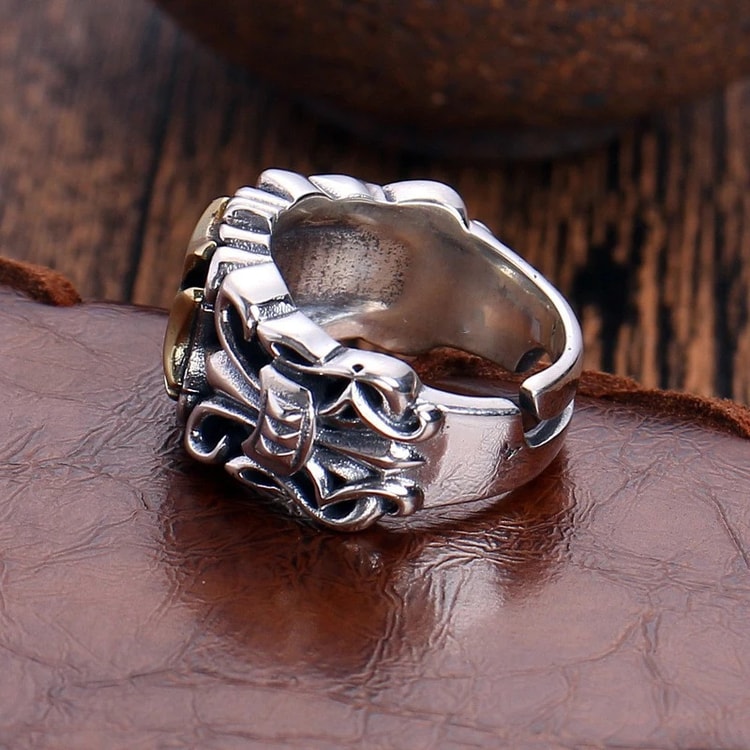 Punk Cross Ring for Men Adjustable Gothic Design Retro Street Fashion Jewelry