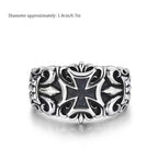 Punk Cross Ring for Men Adjustable Gothic Design Retro Street Fashion Jewelry