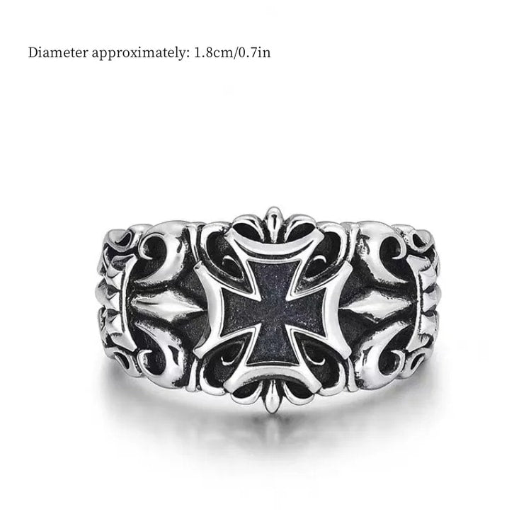 Punk Cross Ring for Men Adjustable Gothic Design Retro Street Fashion Jewelry