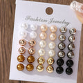 Women's Pearl Earrings Set – Lightweight Faux Pearl Stud Earrings Collection