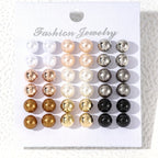 Women's Pearl Earrings Set – Lightweight Faux Pearl Stud Earrings Collection