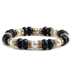 Natural Stone Beaded Circle Elastic Bracelets Bangles Charm Distance Bracelet Fashion Jewelry Men Women Couple Gift