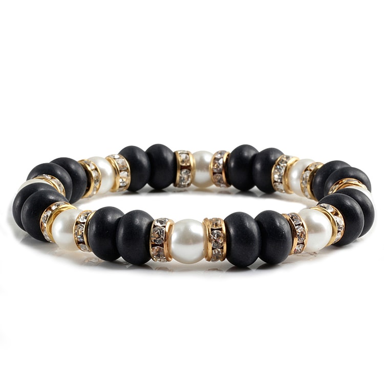 Natural Stone Beaded Circle Elastic Bracelets Bangles Charm Distance Bracelet Fashion Jewelry Men Women Couple Gift