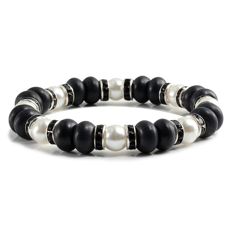 Natural Stone Beaded Circle Elastic Bracelets Bangles Charm Distance Bracelet Fashion Jewelry Men Women Couple Gift