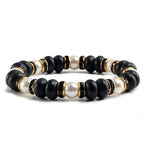 Natural Stone Beaded Circle Elastic Bracelets Bangles Charm Distance Bracelet Fashion Jewelry Men Women Couple Gift