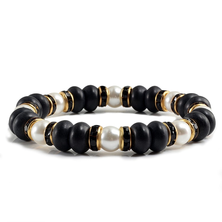 Natural Stone Beaded Circle Elastic Bracelets Bangles Charm Distance Bracelet Fashion Jewelry Men Women Couple Gift