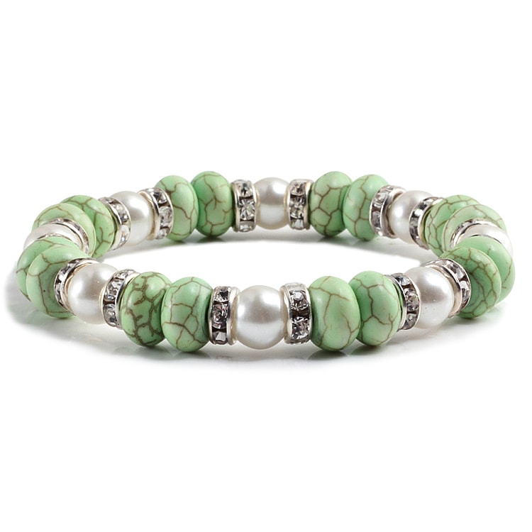Natural Stone Beaded Circle Elastic Bracelets Bangles Charm Distance Bracelet Fashion Jewelry Men Women Couple Gift