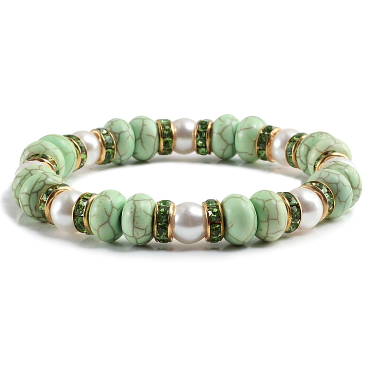 Natural Stone Beaded Circle Elastic Bracelets Bangles Charm Distance Bracelet Fashion Jewelry Men Women Couple Gift