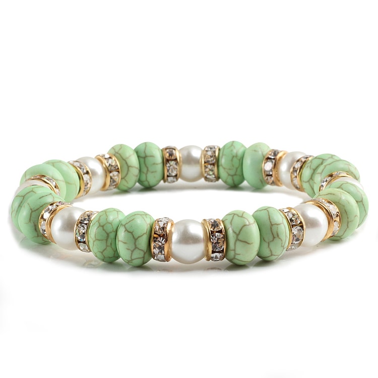 Natural Stone Beaded Circle Elastic Bracelets Bangles Charm Distance Bracelet Fashion Jewelry Men Women Couple Gift