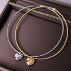 Heart-Shaped Pendant Necklace – Snake Chain Magnetic Clasp Elegant Jewelry