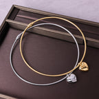 Heart-Shaped Pendant Necklace – Snake Chain Magnetic Clasp Elegant Jewelry