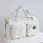 Women's Large Capacity Diaper Tote Bag – Cotton Mommy Shoulder & Maternity Shopping Bag