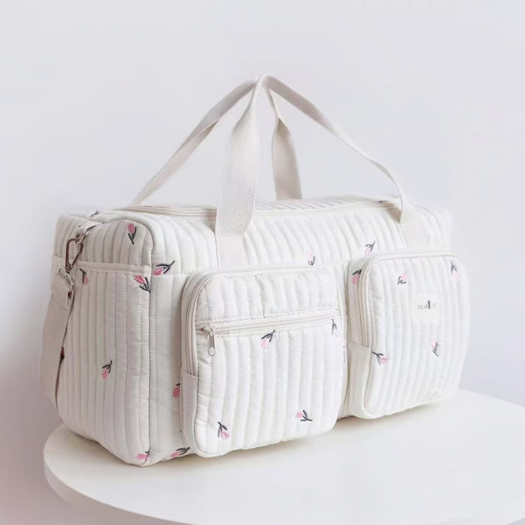 Women's Large Capacity Diaper Tote Bag – Cotton Mommy Shoulder & Maternity Shopping Bag