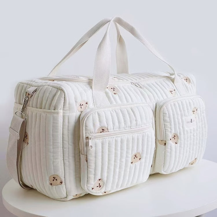 Women's Large Capacity Diaper Tote Bag – Cotton Mommy Shoulder & Maternity Shopping Bag